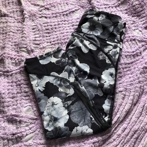 Floral Black Athletic Leggings
